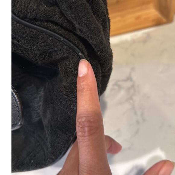 Juicy Couture iconic padlock day shoulder tote bag black terry cloth Y2K it Girl - Picture 4 of 6